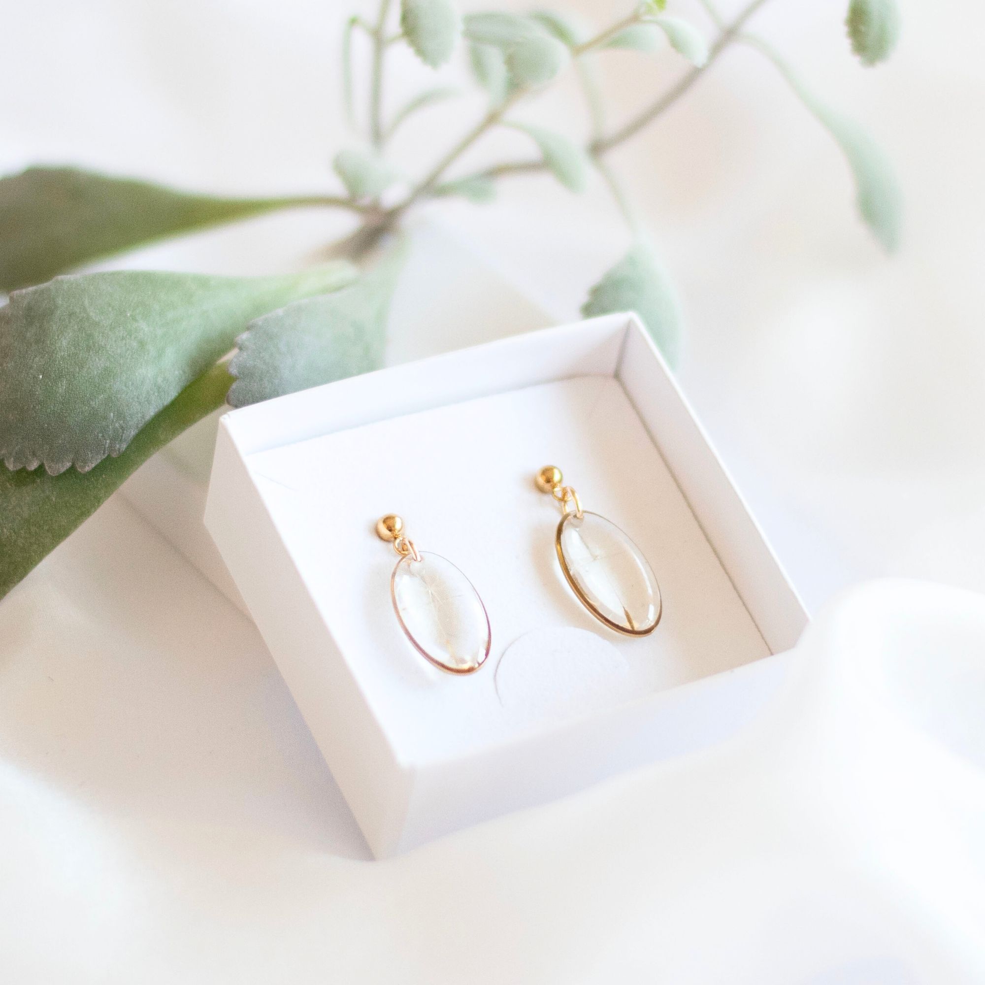 Uhani z regratovim semenom, pozlačeni - slika 2