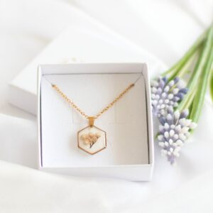 Verižica z riževim cvetom, pozlačena