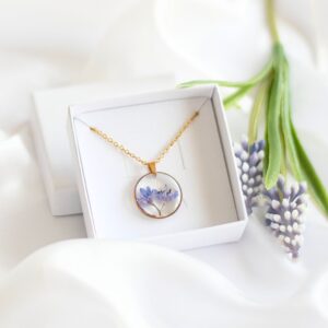 Verižica z modro čebulico, pozlačena