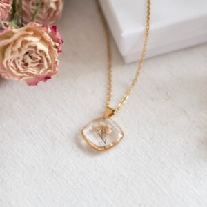 Verižica z riževim cvetom, pozlačena